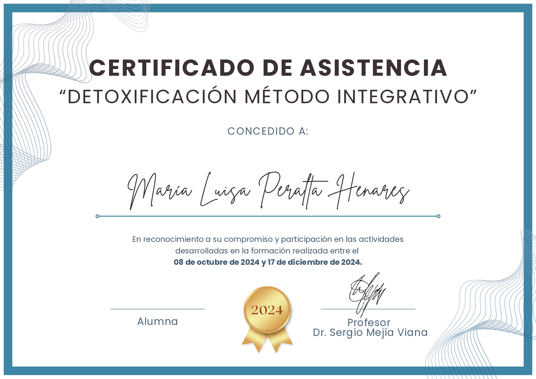 Diploma María Luisa Peralta Henares