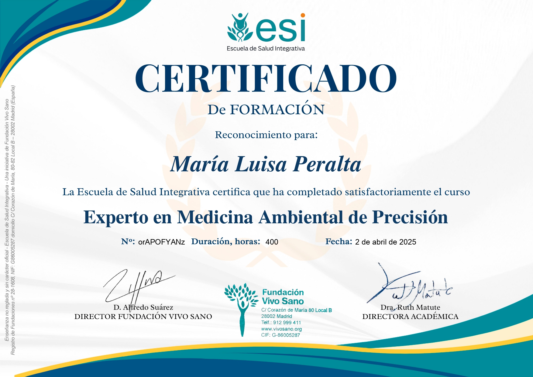 Certificado Medicina Ambiental
